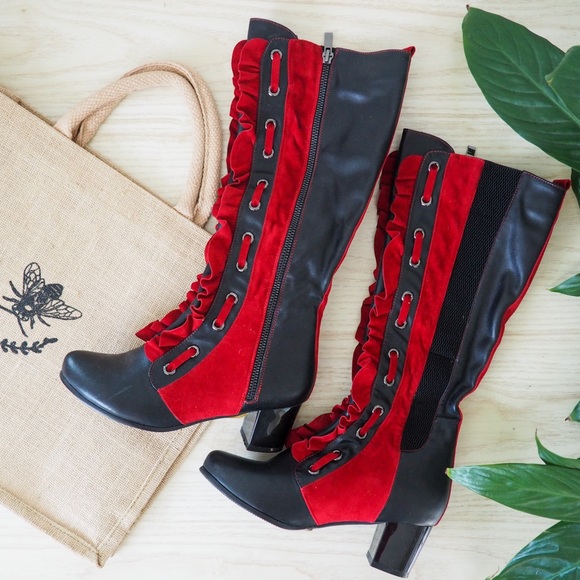 Shoes - Red Flare Boots